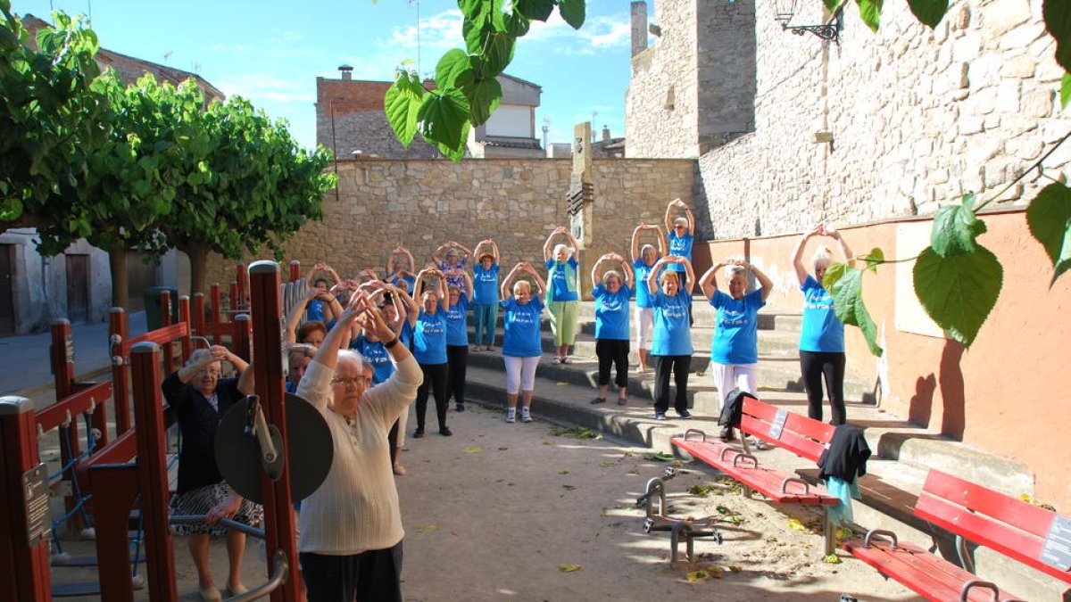 Un momento de uno de los ejercicios en Sant Martí de Maldà.