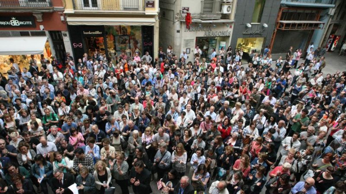 Imatge d’arxiu d’un acte d’homenatge al professor lleidatà Abel Martínez.