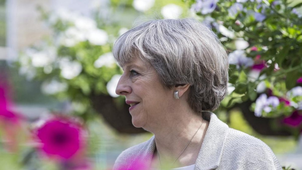 Imagen de Theresa May, que cae en las encuestas.