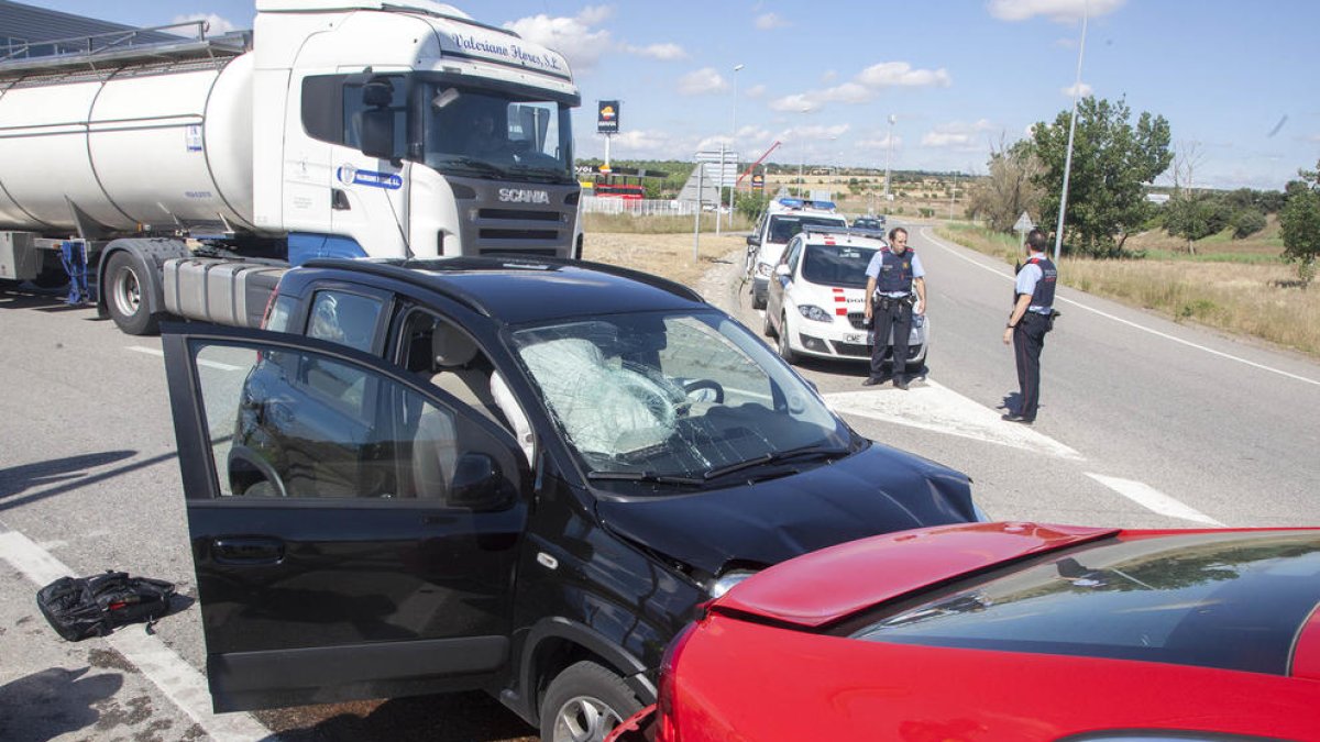 La col·lisió per encalç ahir a la tarda a Tàrrega.