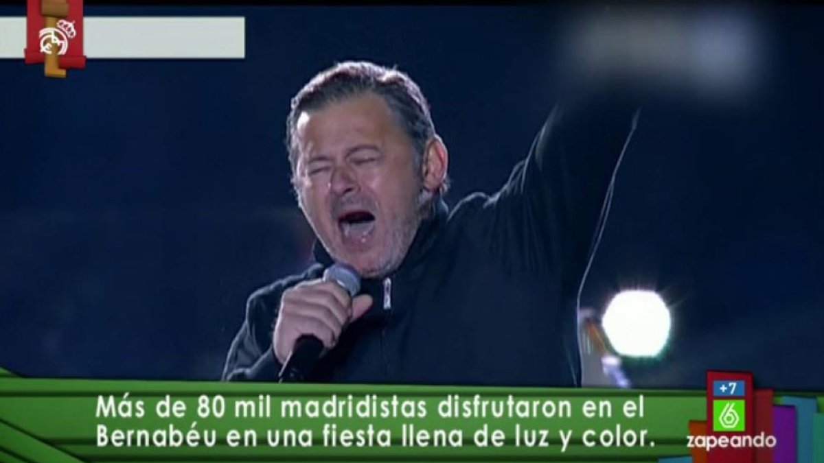 Miki Nadal en el Bernábeu.