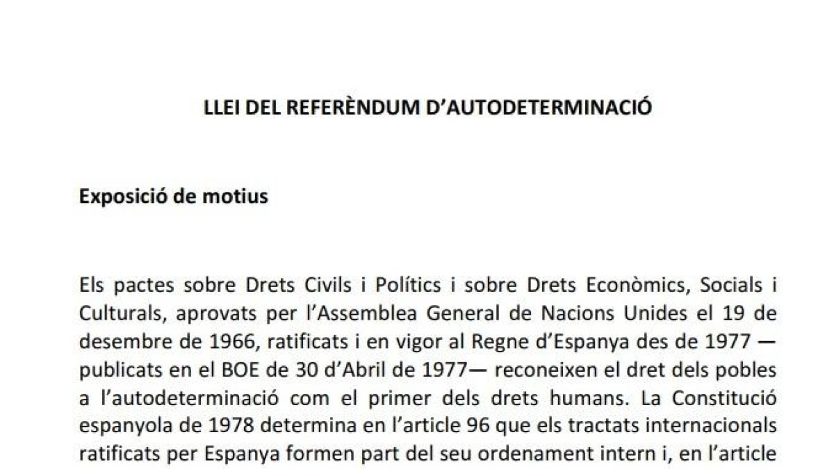 DOCUMENT. Consulta la Llei del Referèndum