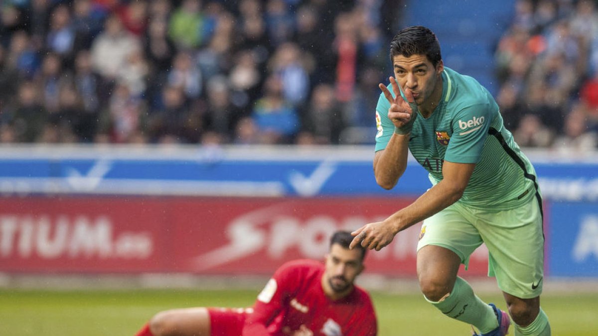 Neymar va celebrar d’aquesta manera el seu gol, el segon de l’equip.