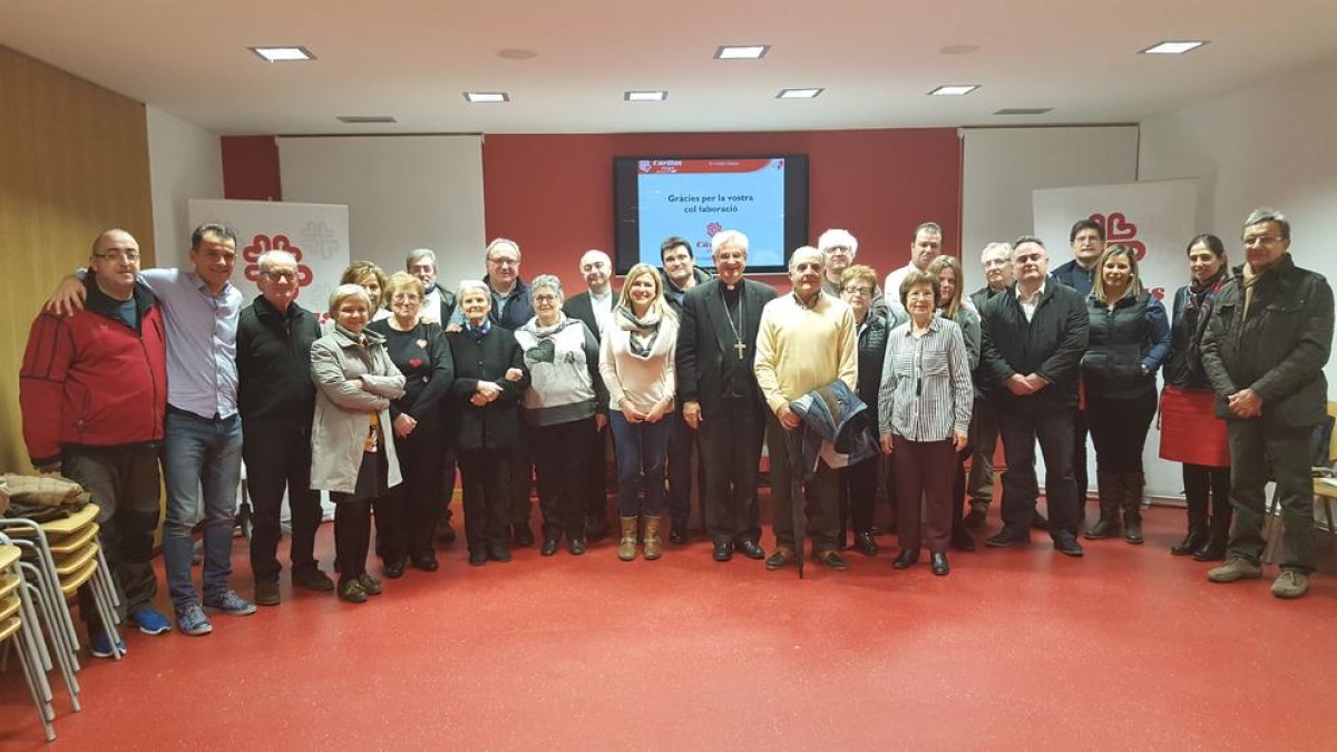 Un moment de l’acte de presentació del nou projecte de Càritas a Balaguer.