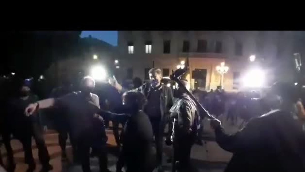 Momentos de tensión a la protesta en Lleida