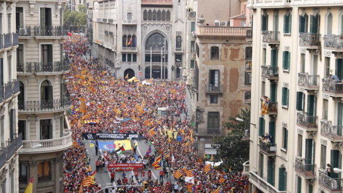 La manifestación de la Diada en Barcelona en 2021.
