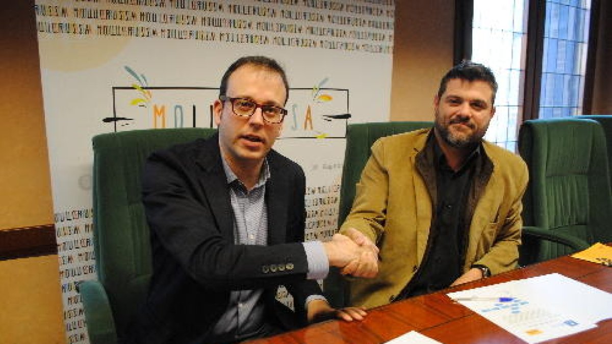 Marc Solsona, amb el líder d’ERC, Engelbert Montalà.