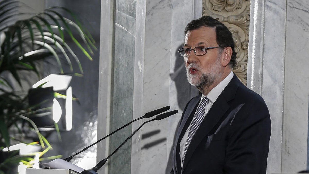 El presidente del Gobierno, Mariano Rajoy, en un acto en Madrid.