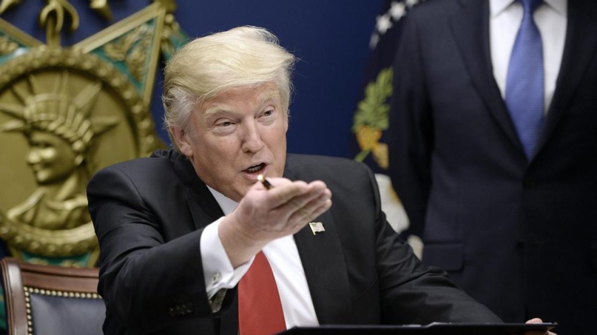 Donald Trump, el viernes en el Pentágono donde anunció la orden ejecutiva migratoria.