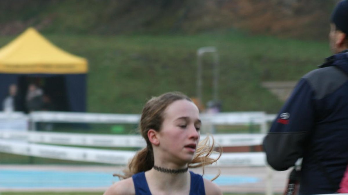 Aida Alemany, durant la seua participació al Cros d’Elgoibar.