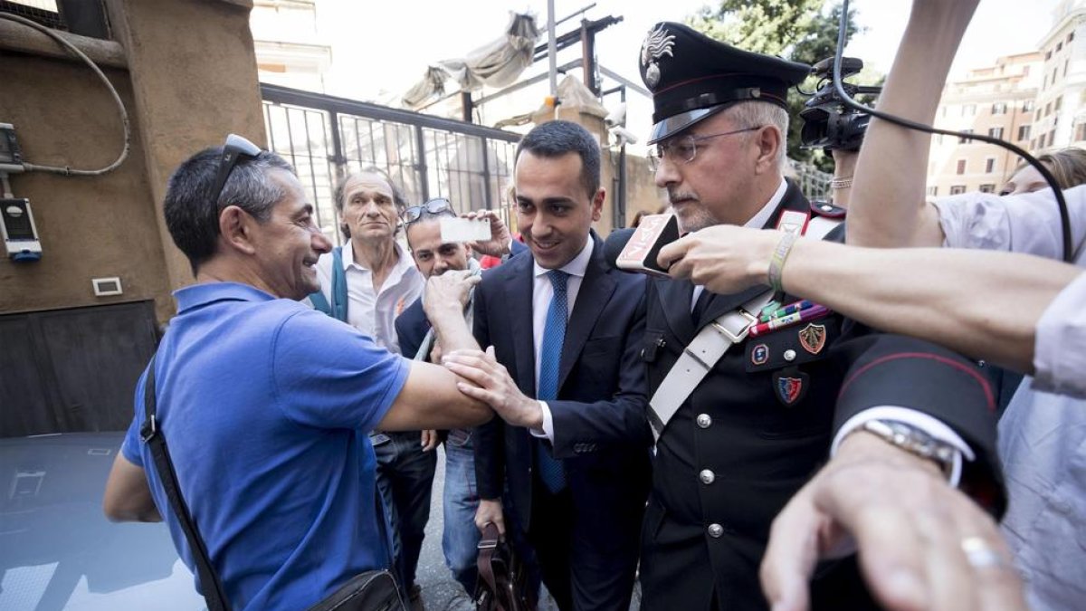 El líder de la Lliga, Matteo Salvini, arriba a la Cambra Baixa de Roma.