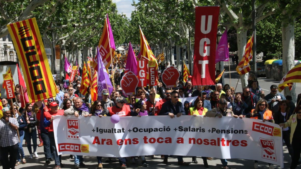 Els sindicats denuncien la precarietat laboral i les fractures socials l'1 de maig