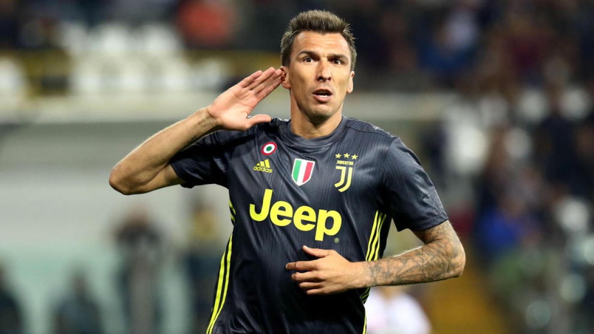 Mario Mandzukic celebra el gol amb la Juventus.