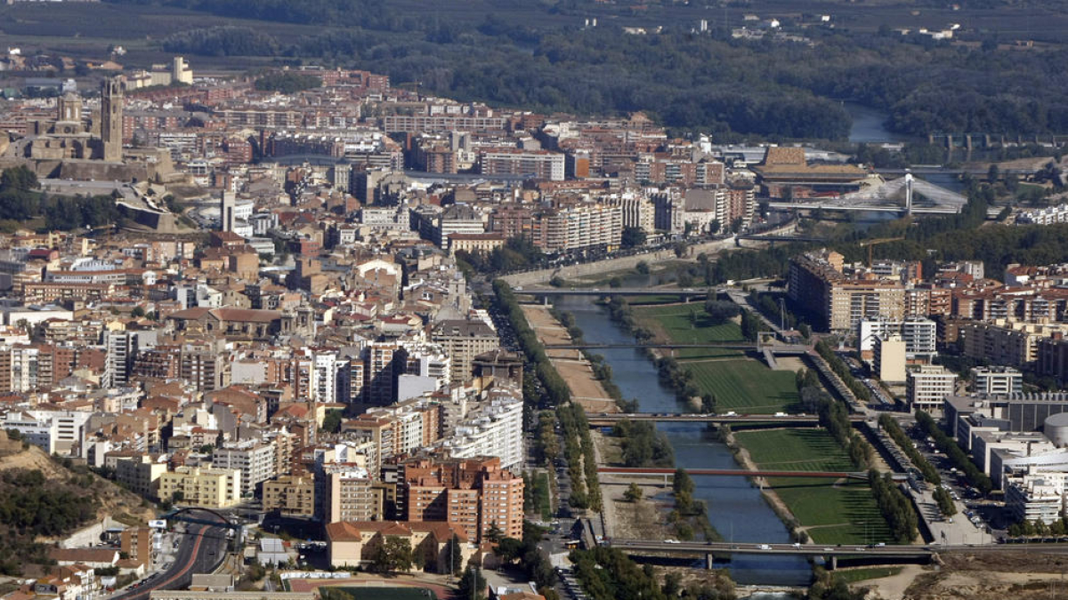 Imagen de archivo de la vista aérea de Lleida.