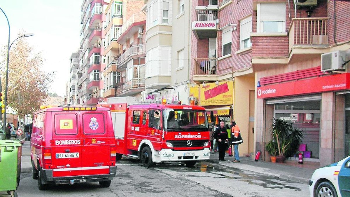 Imagen de archivo de una actuación de los bomberos en Fraga.