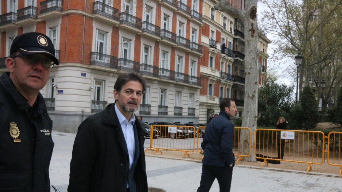 Oriol Pujol Ferrusola, a l’arribar ahir als jutjats de l’Audiència Nacional.