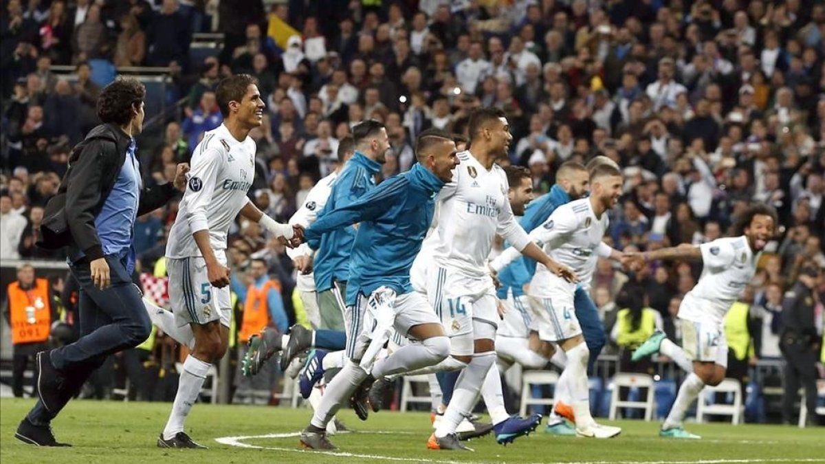 Celebració blanca al Bernabéu.