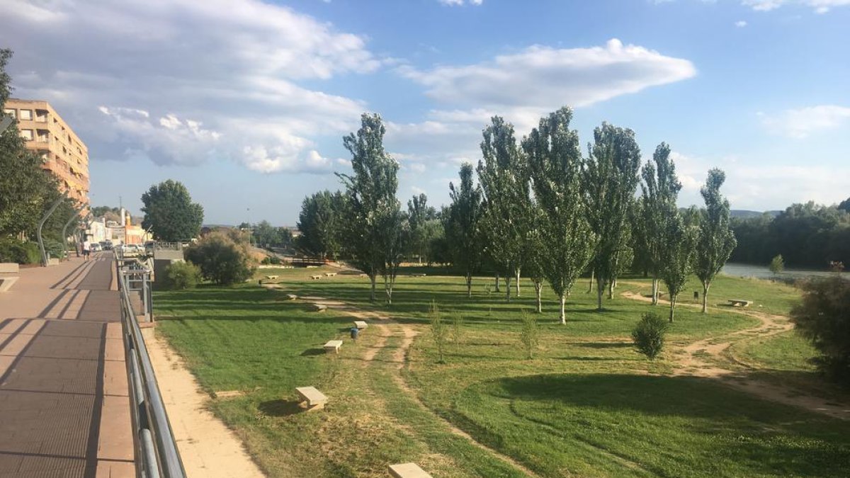 El parque fluvial del Cinca a su paso por Fraga.