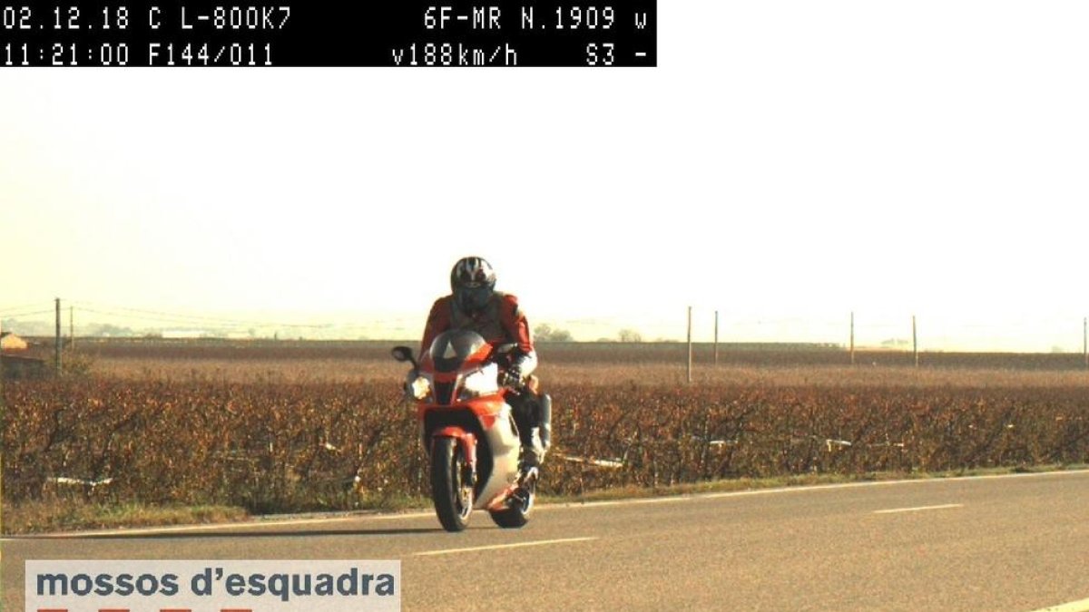 Enxampat un motorista a 188 km/h a la carretera de Vallmanya