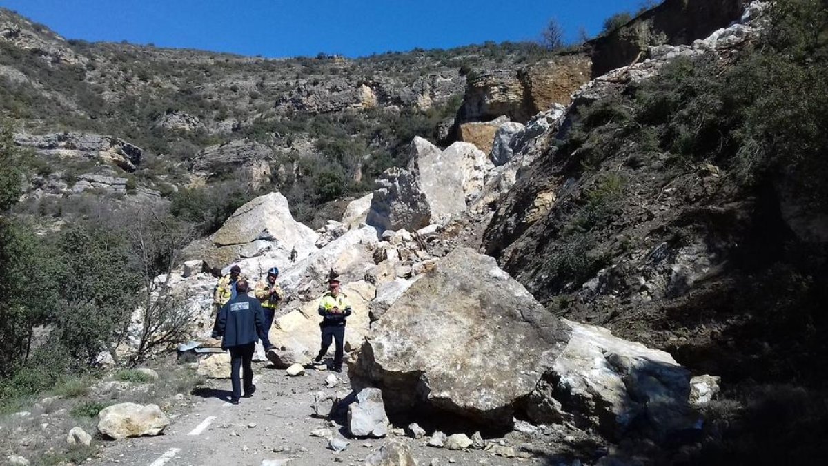 Imagen del lunes del desprendimiento de Castell de Mur.