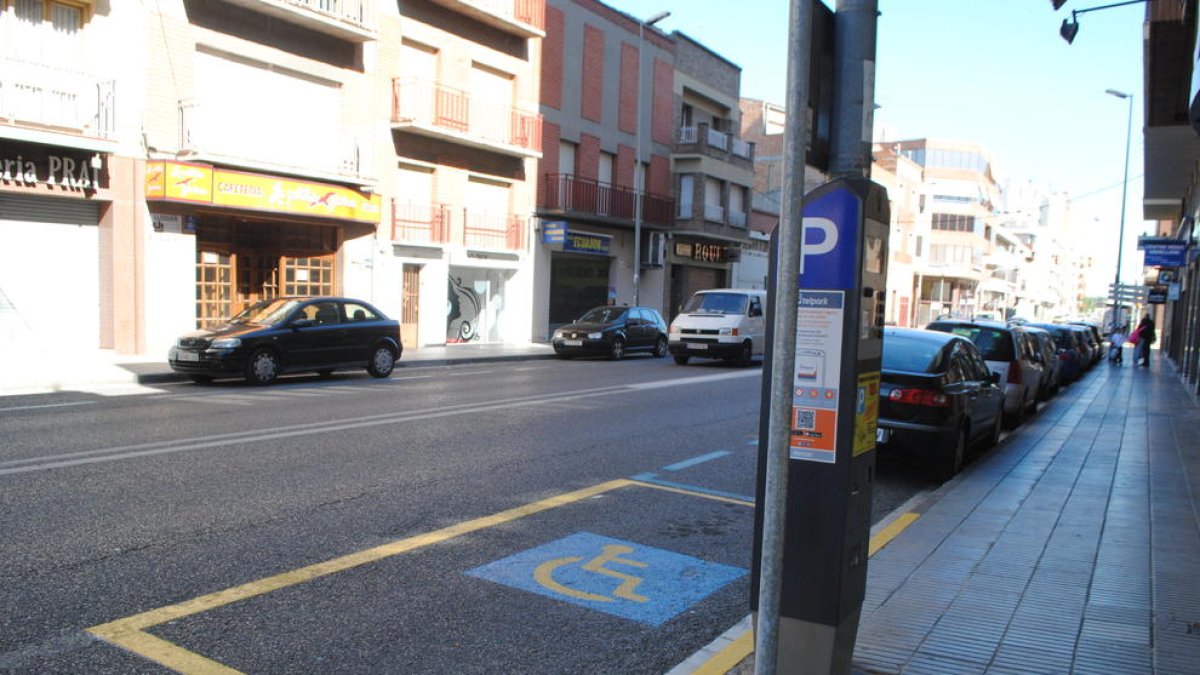 La zona de pagament del carrer Ferrer i Busquets.