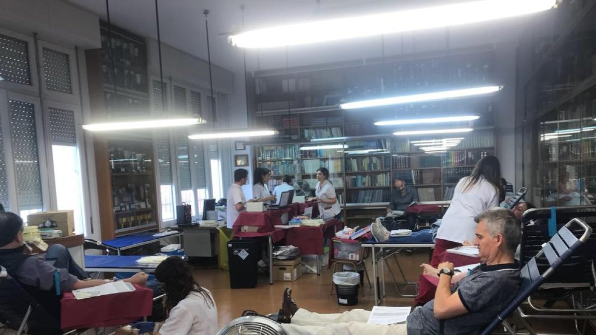 L’Episcopal, la setmana passada durant la campanya de donació.