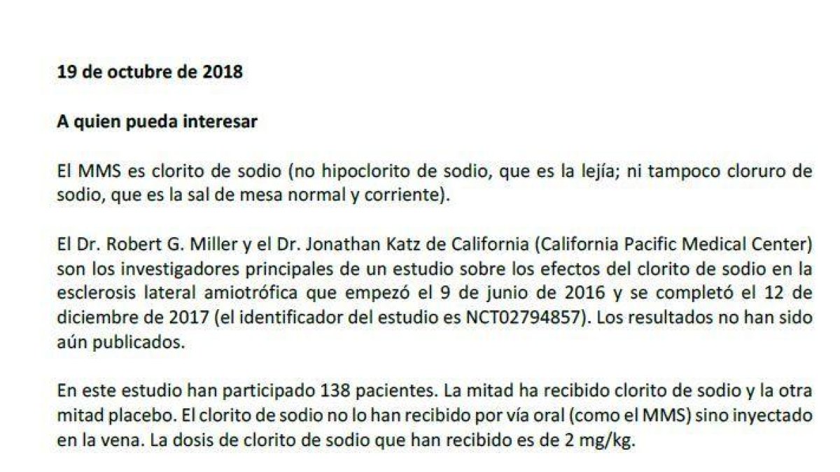 Forcades dóna suport a Pàmies i defensa el clorit de sodi terapèutic