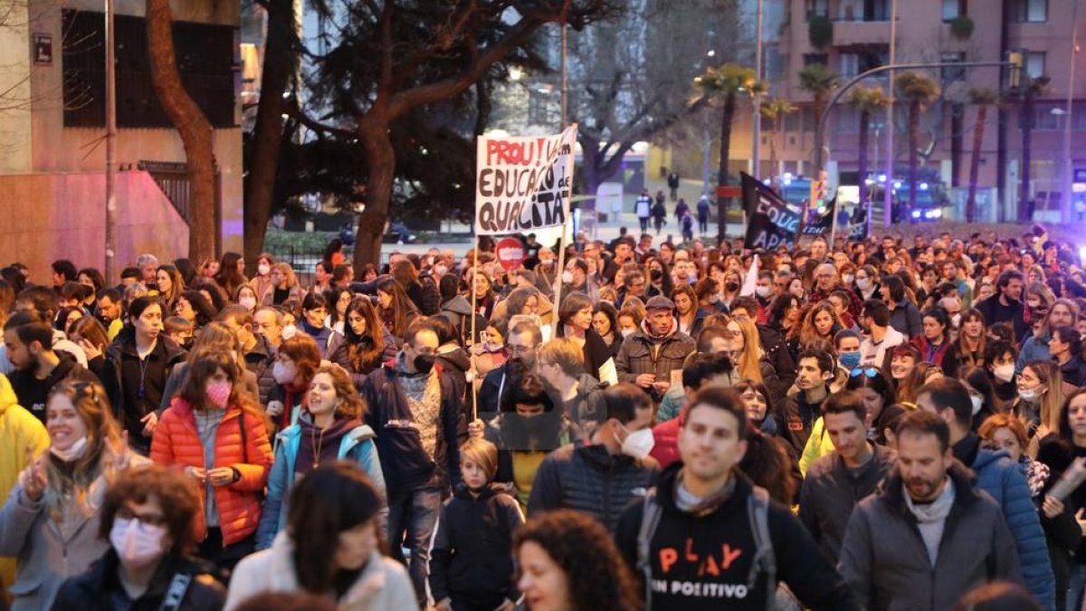 Manifestación de docentes en Lleida