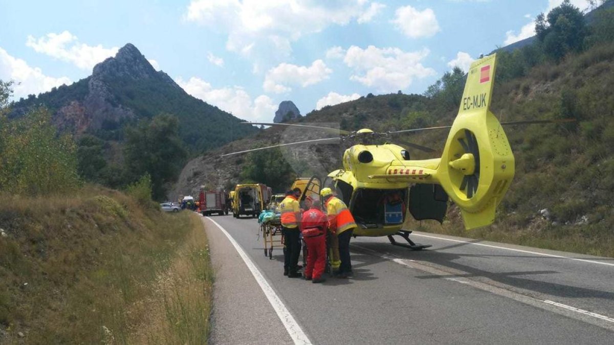 Dos heridos en un choque|shock en la C-14 en Coll de Nargó