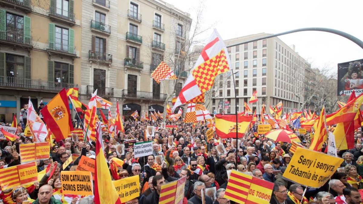 Imatge d’un moment de la manifestació en suport a Tabàrnia.