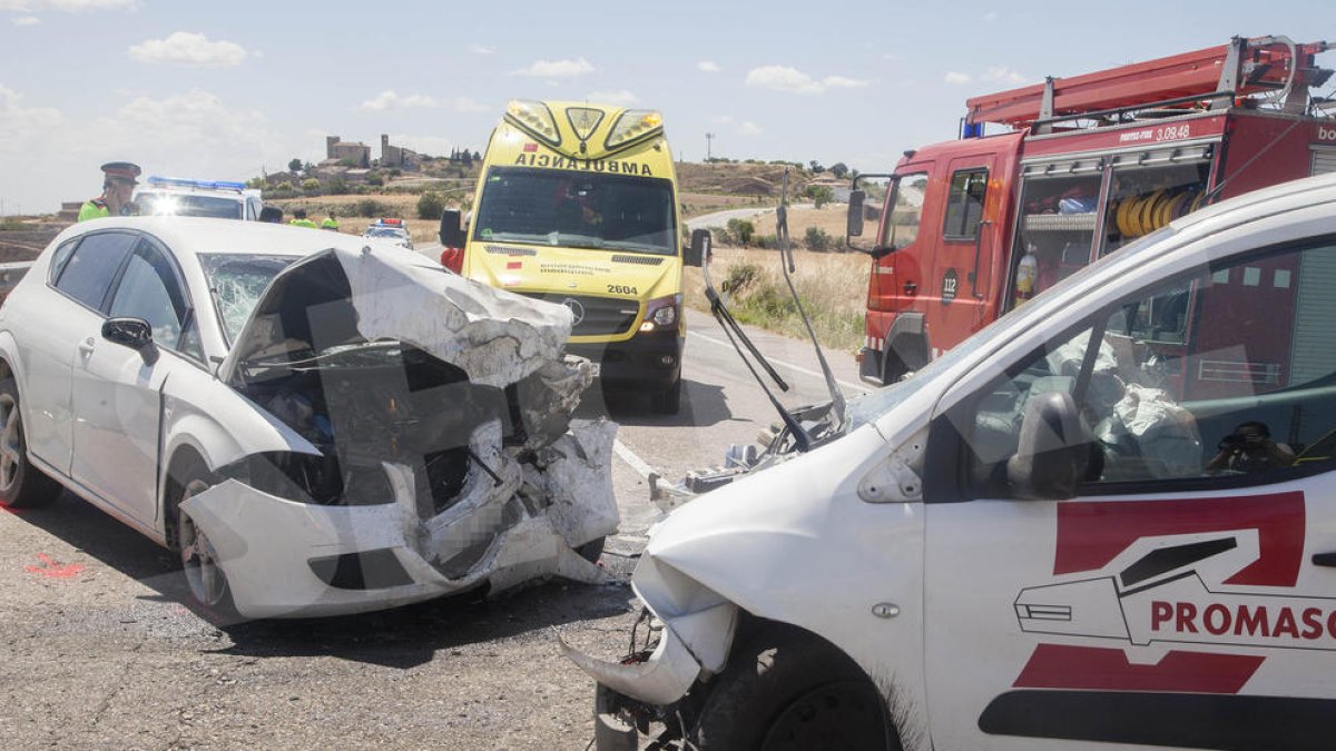 Accidente en l'N-II en que ha muerto la conductora del turismo