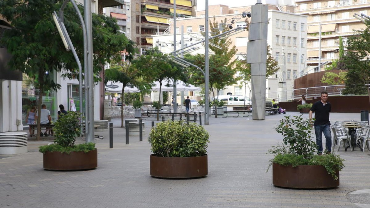 Imagen de las jardineras que han sido instaladas en el acceso a Ricard Viñes por Bisbe Ruano.