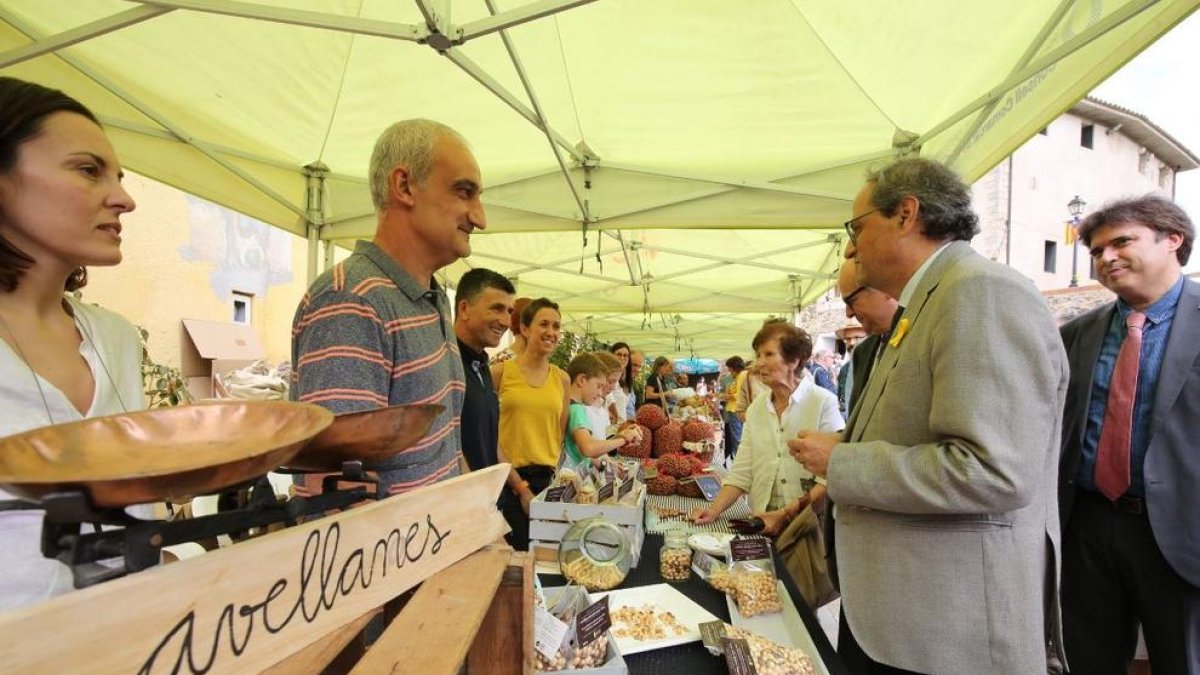 Imatge de Quim Torra ahir a la XXIV Fira de l’Avellana de la Selva, a Brunyola.