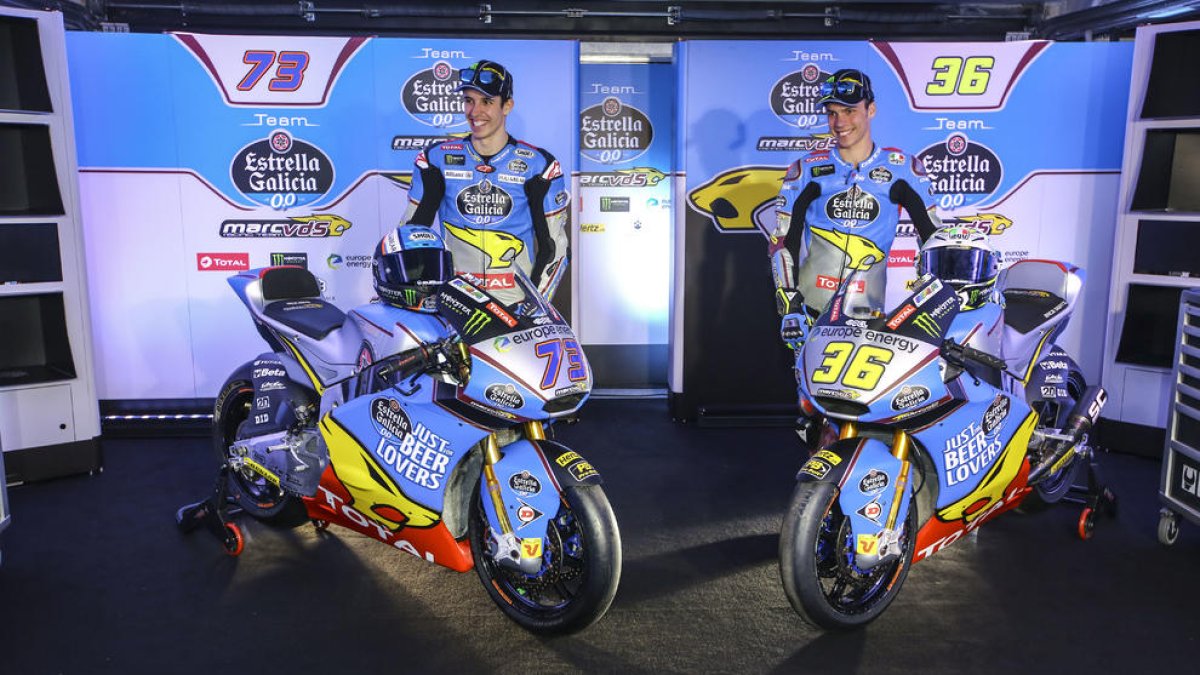 Àlex Màrquez y Joan Mir, los pilotos del equipo Estrella Galicia 0,0 que competirán en Moto2.