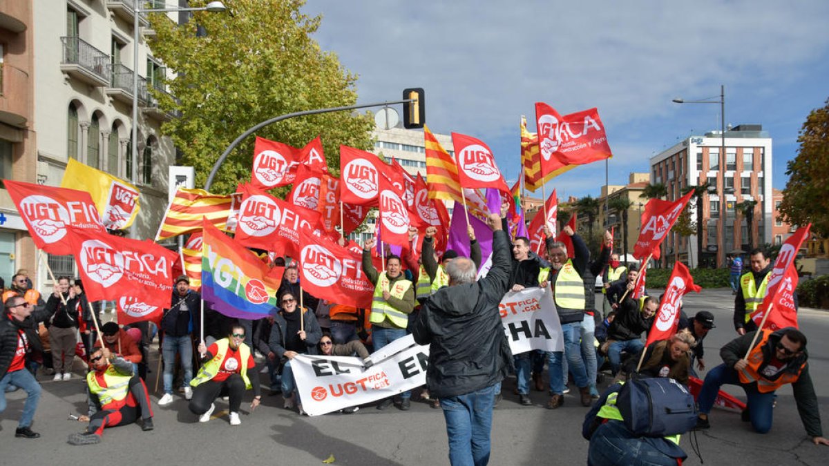Manifestació del sector del metall de Lleida