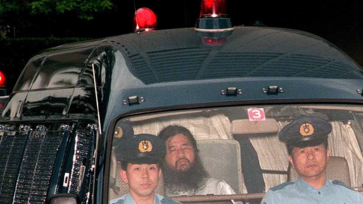 Foto del 16 de junio de 1995, que muestra a Shoko Asahara.