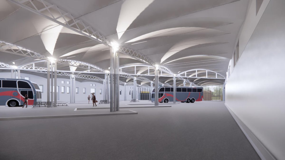 Las andanas de la futura estación de autobuses de Lleida.