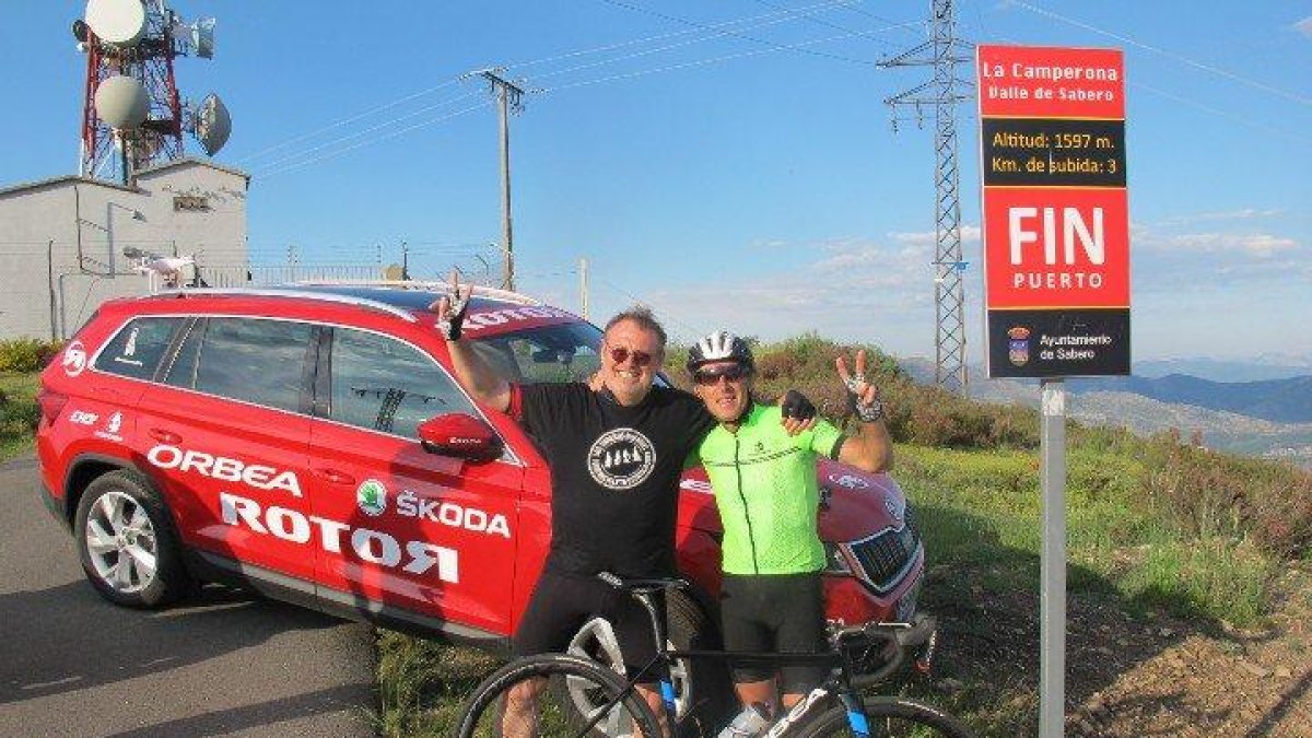 Perico Delgado amb Pablo Carbonell.