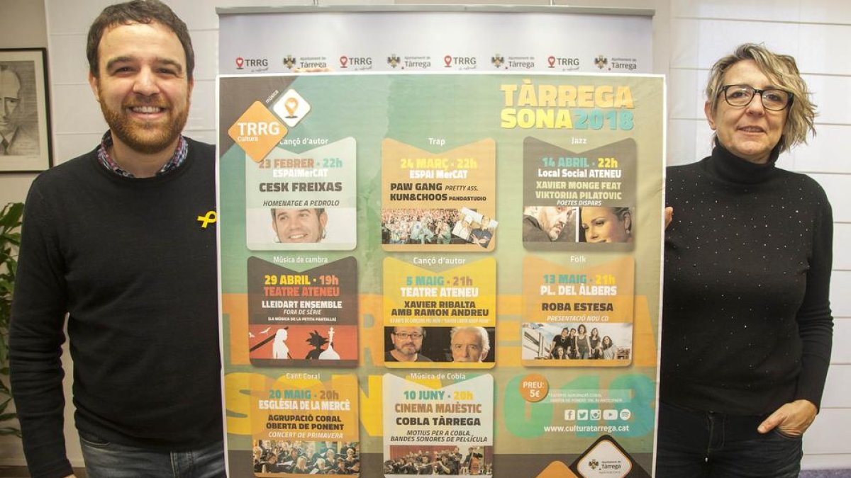 Presentación ayer del cartel de artistas del ciclo ‘Tàrrega Sona’ 2018.