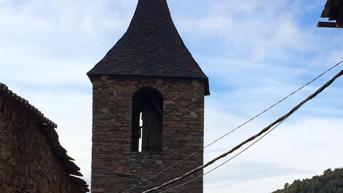 Imatge de les obres a l’església de Sant Martí de Bescaran.