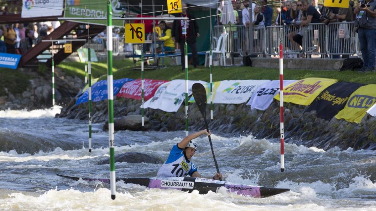 Maialen Chourraut, durant la seua participació d’ahir al Parc del Segre, que li va valer una medalla de plata.