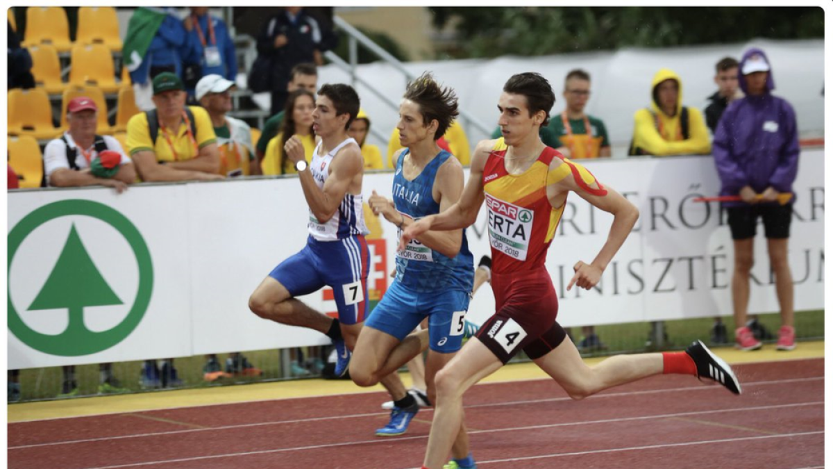 Bernat Erta, durant la final dels 400 metres.