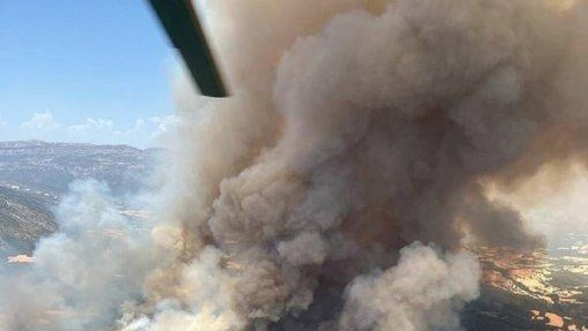 Incendio forestal en Baldomar