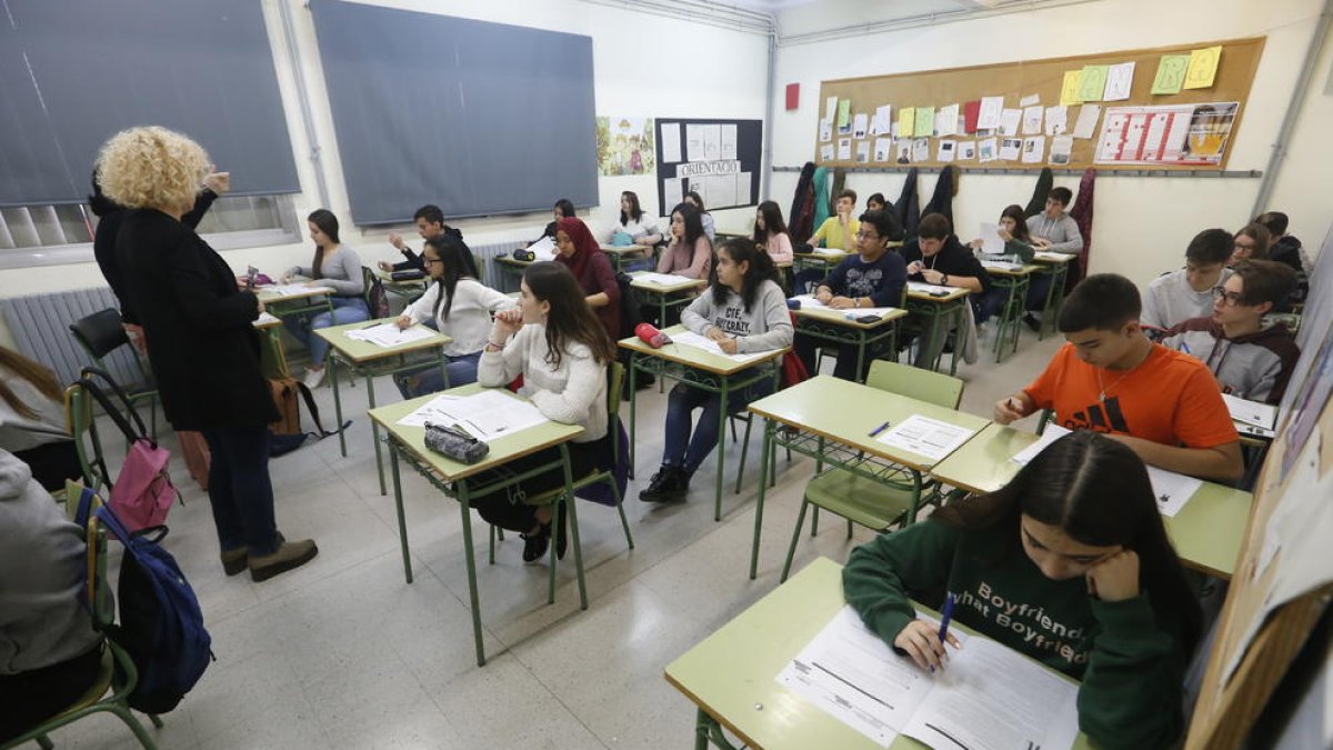 Imatge d’arxiu d’una prova a alumnes d’ESO.