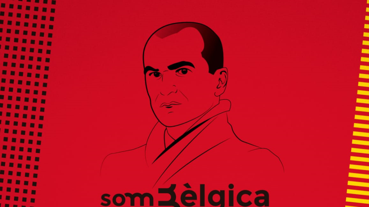 Cartell anunciador de la iniciativa per recolzar la selecció belga.