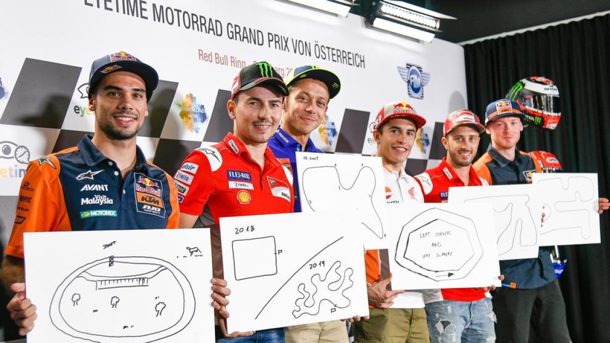 Els pilots van dissenyar el seu circuit ideal, que per a Màrquez ha de ser amb revolts a l’esquerra i lliscant.