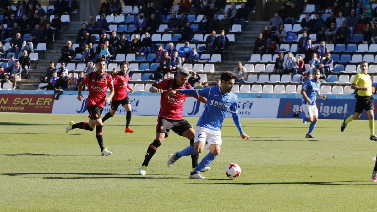 Iván Agudo, en el partit davant del Mallorca.