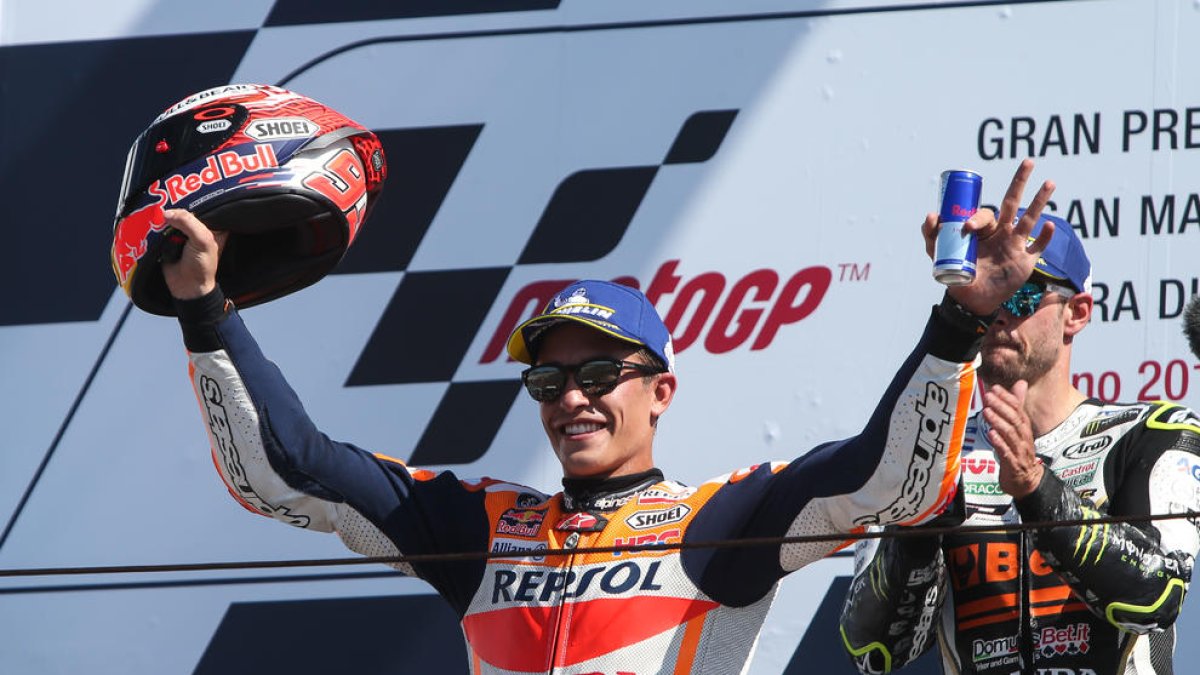 Marc Màrquez celebró el domingo su podio número 112 desde que inicio su carrera en el Mundial.