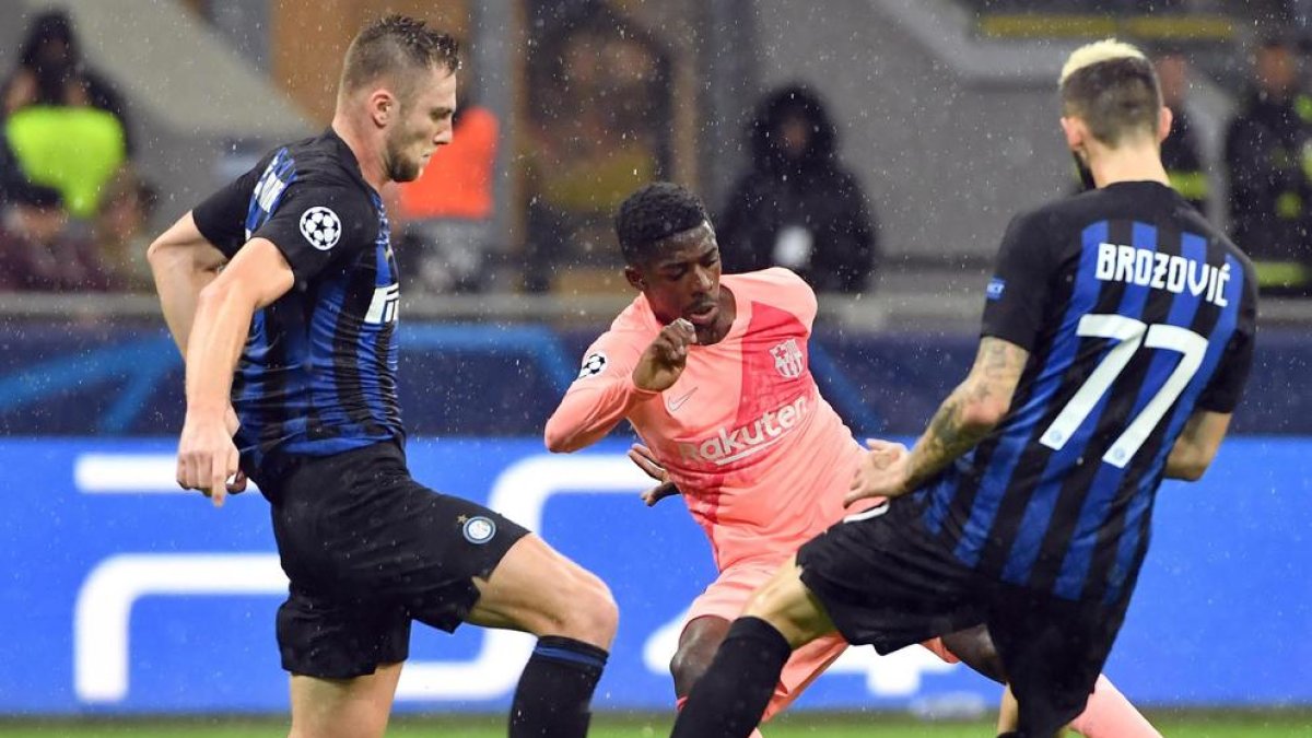 Dembélé, dimarts durant el partit contra l’Inter de Milà.