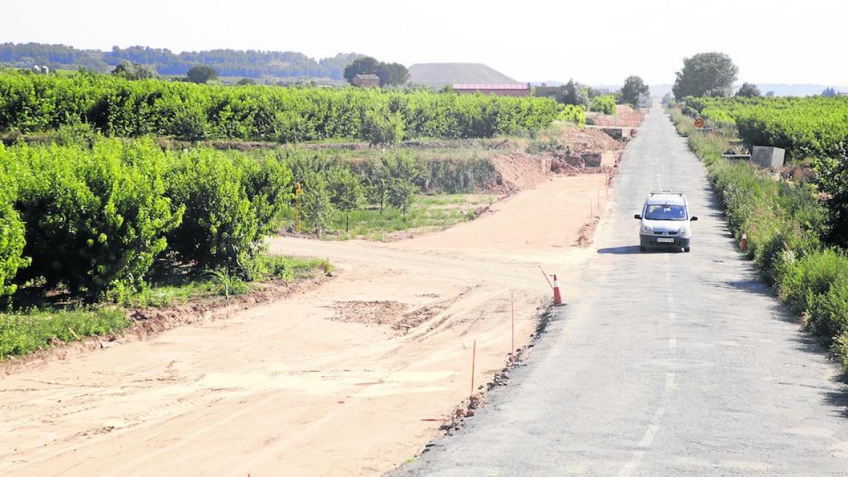 Imagen de las obras para el ensanche del tramo aragonés de la L-902, que empezaron hace 2 meses.